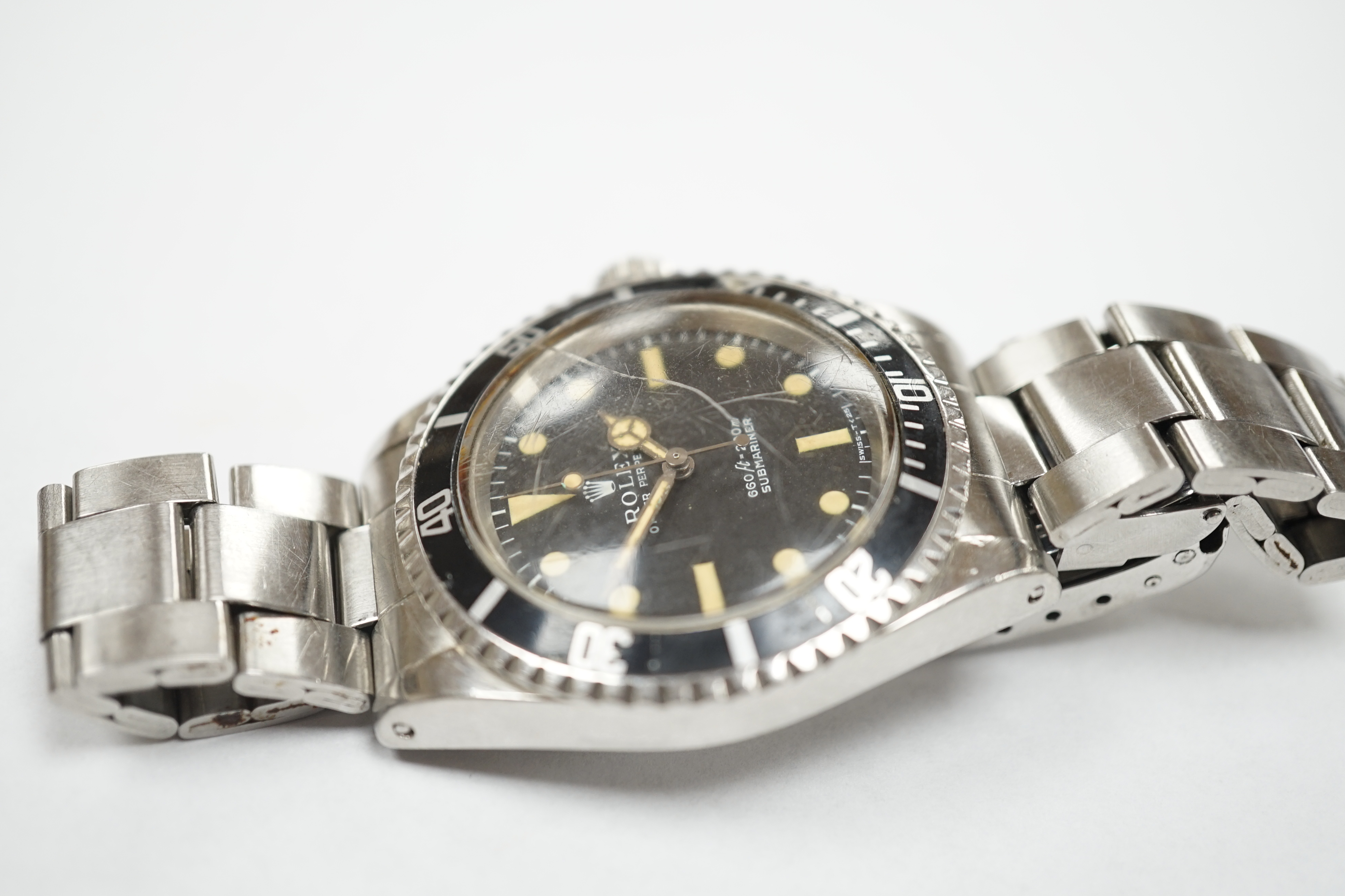 A gentleman's early 1970's stainless steel Rolex Oyster Perpetual Submariner wrist watch